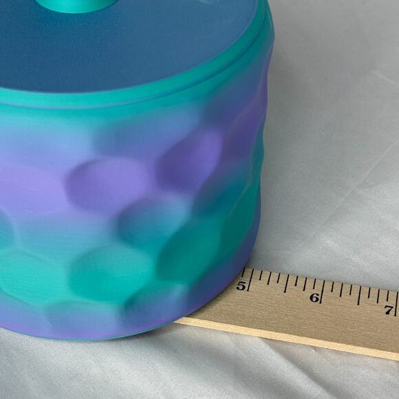 Teal Purple Geometric Storage Jar Canister Bathroom Vanity Decor 5" - Picture 5 of 5